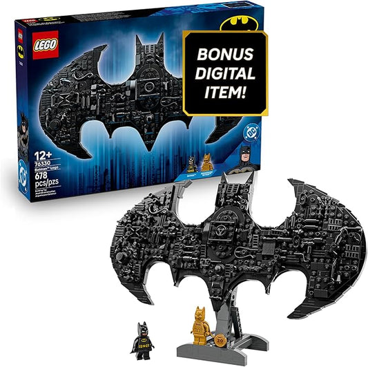 LEGO DC Batman: Batman Logo Building Toy - Super Hero Bedroom Decor for Kids, Boys & Girls, Ages 12+ - W/Classic & Golden Minifigures - Gift Idea for Birthdays & Fans - 76330