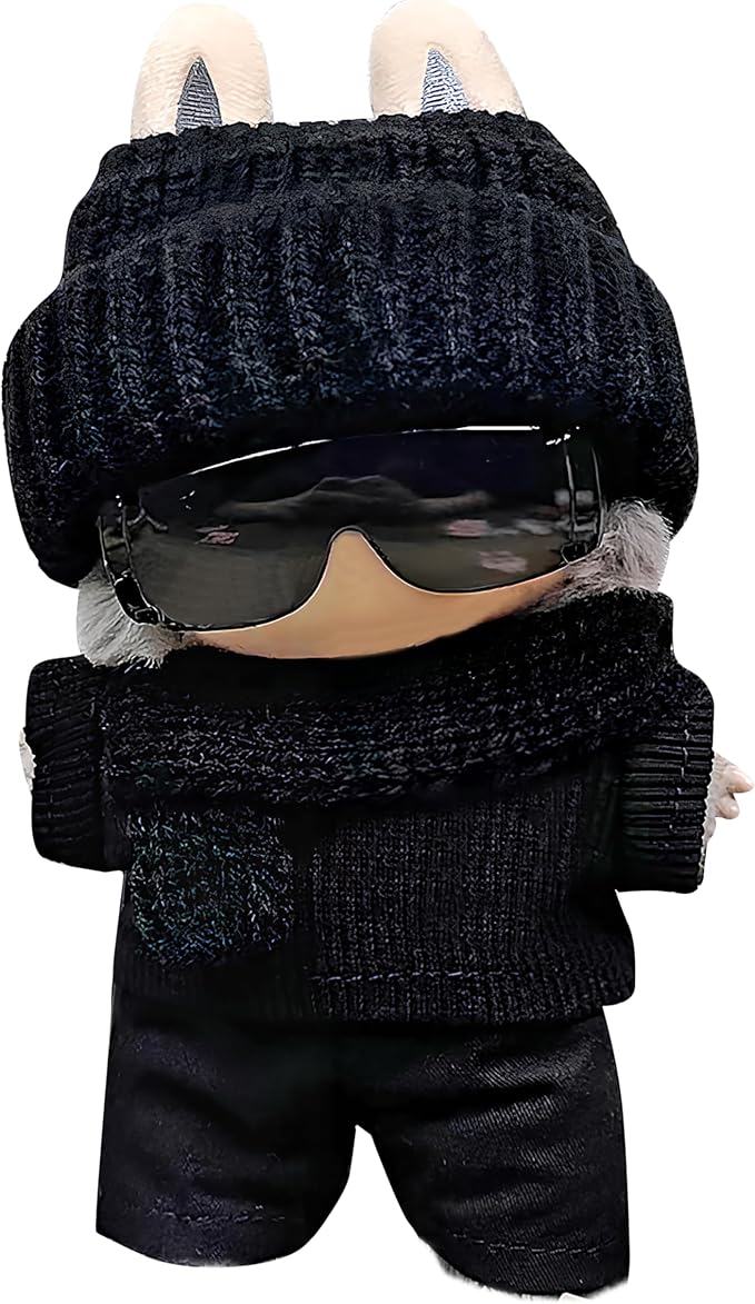 Clothes Fit for 17CM Doll, Fashion Doll Clothes Outfit Set Cute Theme Designer Toys Dress Accessories for Collector Fans Display (Black Goggles)
