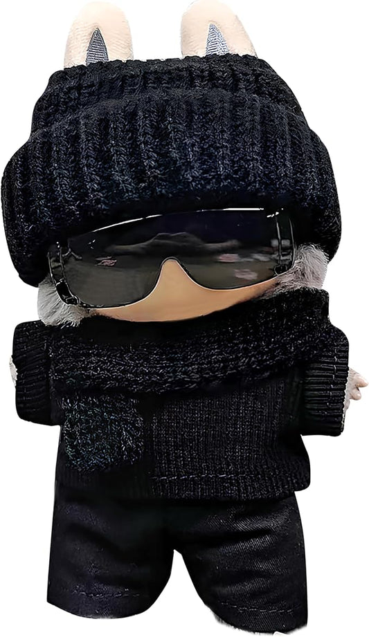 Clothes Fit for 17CM Doll, Fashion Doll Clothes Outfit Set Cute Theme Designer Toys Dress Accessories for Collector Fans Display (Black Goggles)