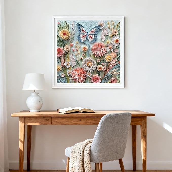 Puzzle 1000 Piece for Adults Jigsaw Featuring Aesthetic Home Decoration Unique Gift for Cat Lovers Premium Large Puzzle for Family Fun (Flutter&Bloom Puzzles-1000pcs)