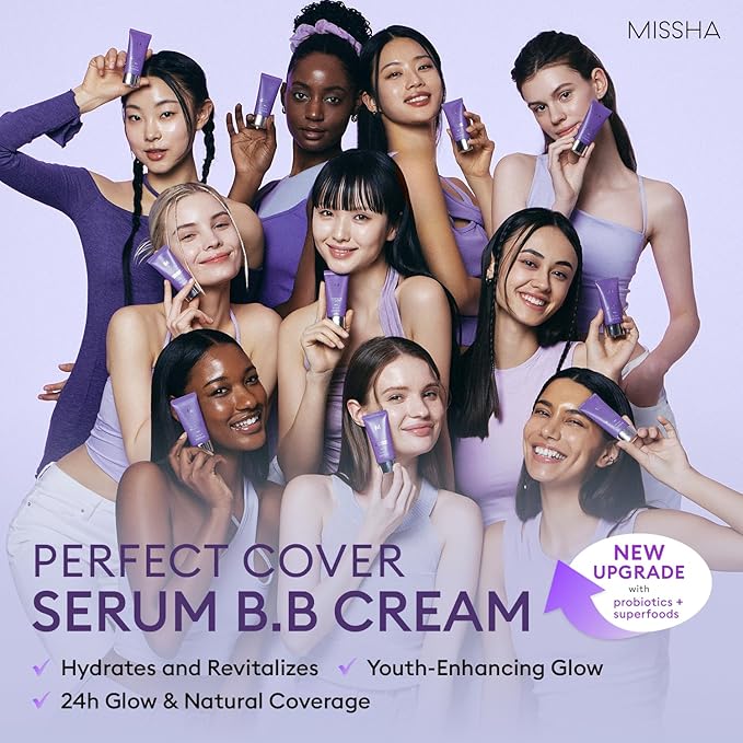 MISSHA M PERFECT COVER SERUM BB CREAM No.45 Deep Mocha- Deep with Cool Undertone, Skin Tint, Tinted Moisturizer, Skin Care Foundation Makeup, Korean Makeup, 1.18 Fl oz