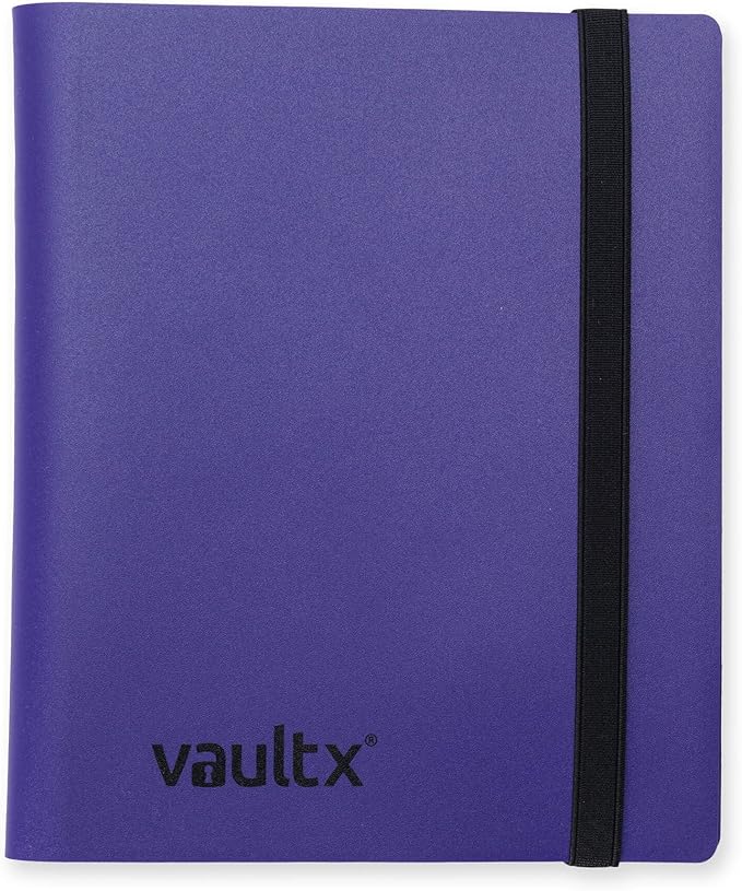 Vault X 4 Pocket Standard Strap Binder, Holds 160 Trading Cards in 20 Side-Loading Pages (Purple)