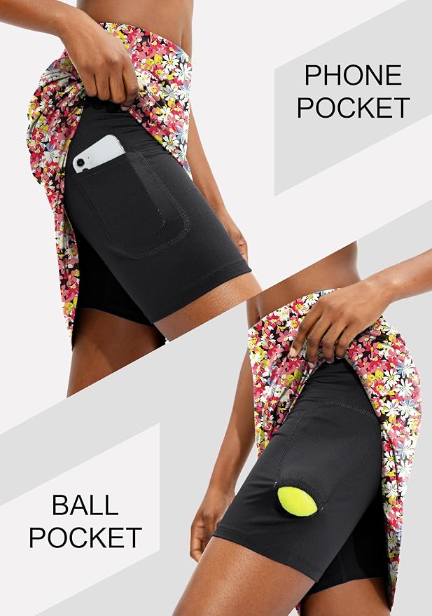 Women's 20" Knee Length Skorts Skirts UPF50+ Athletic Tennis Golf Skirt for Women Casual Summer Skirts