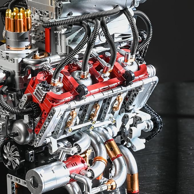 V8 Engine Building Block Set,Mini V8 Engine Kits That Runs,Collectible Set for Adults,Technic Sets Model Engine Gift for Adults,Home or Office Décor Sets for Boys 8-14(2347PCS)