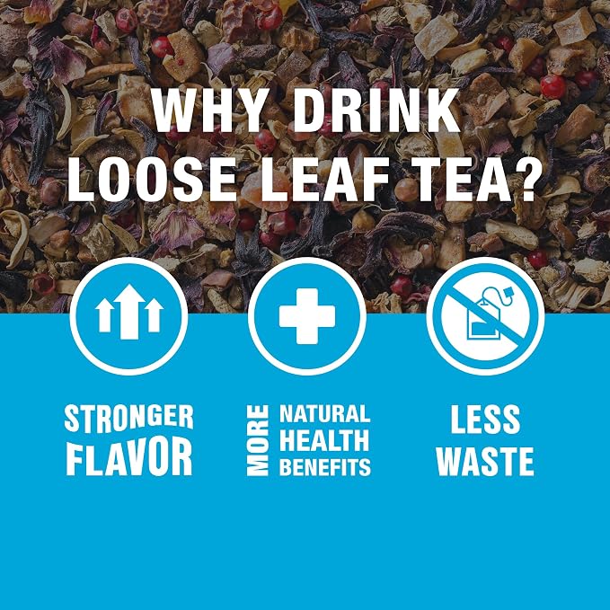 Tiesta Tea - Ginger Sweet Peach, Loose Leaf, Spicy Peach Herbal Tea, Non-Caffeinated Tranquility Blend, Bulk Herbal Leaves with Hibiscus & Cane Sugar, 25 Cups, 2.2 Ounce Resealable Pouch