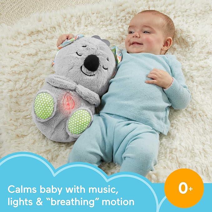 Fisher-Price Soothe ‘n Snuggle Koala, Customizable Musical Plush Sound Baby Toy with Lights Motion and Realistic Breathing Motion - HBP87