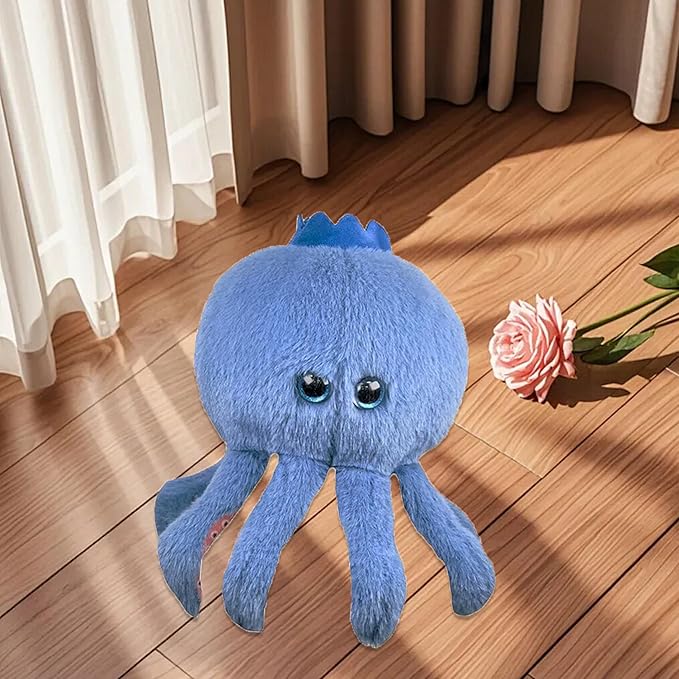 Zenitsu Blueberrinni Octopussini Plush Italian Brainrot Expressive Doll Funny & Unique Gift for Boys and Girls, Creative Home Décor Plush Toy for Christmas, Birthday