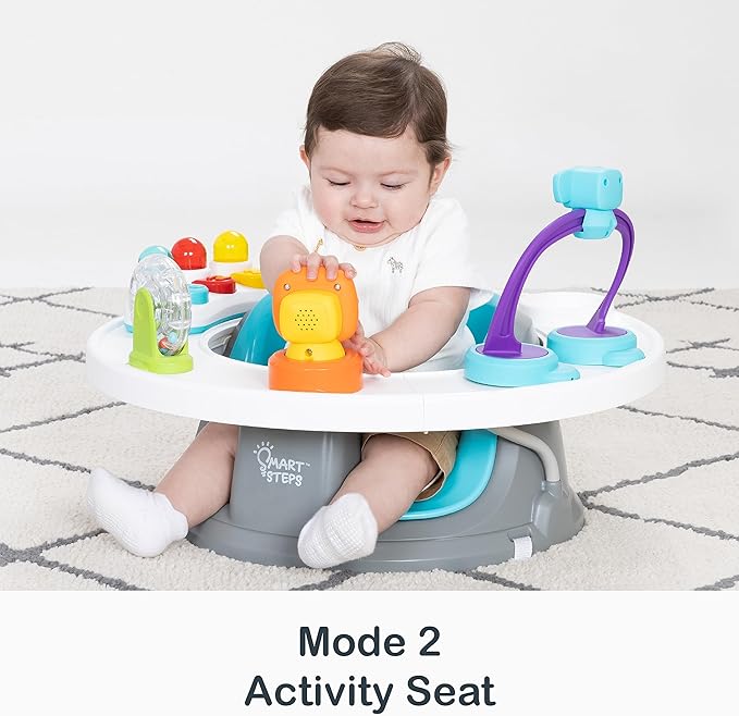 Smart Steps® Explore N’ Play 5-in-1 Activity to Booster Seat, Blue Safari Fun