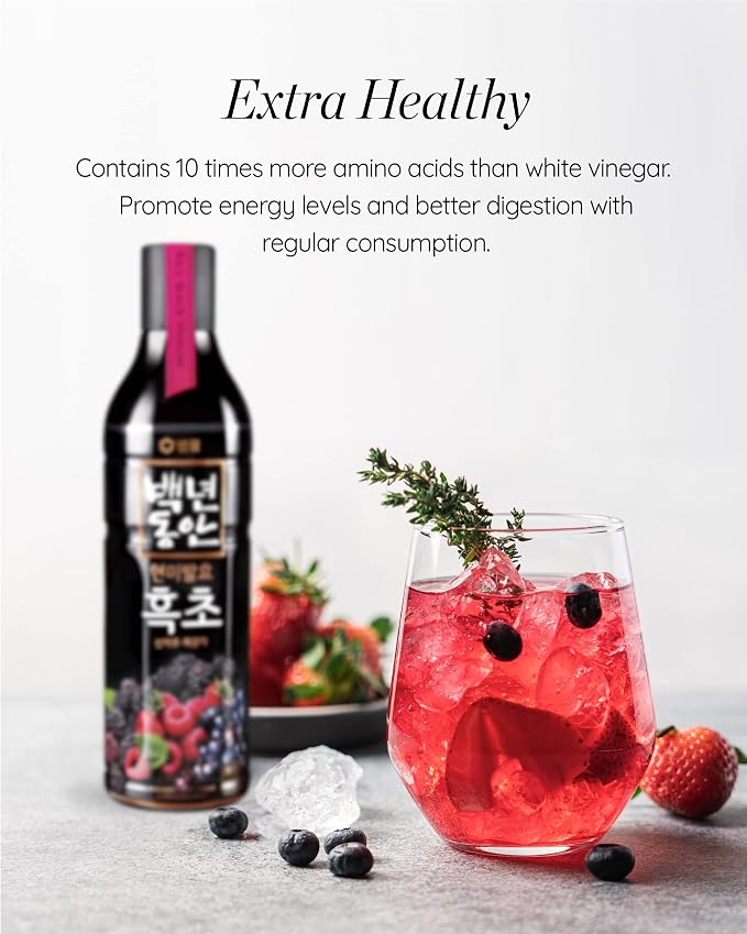 Sempio Rice Black Vinegar Drink: Rubus & Wild Grape, Vegan, 30.4 fl oz | Naturally Fermented Brown Rice Vinegar Concentrate, No Added Sugar, Mix for Beverages, Salad Dressings, Marinades & Sauces