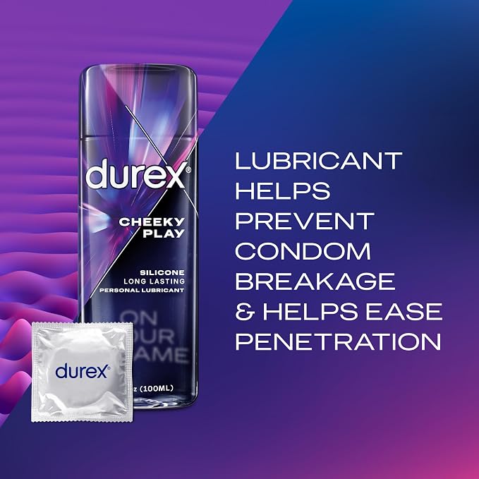 Durex Liquid Silicone Lube for Sex, Anal Lube & Sex Lube for Women, Men & Couples, Personal Lubricant for Anal Sex, Silky Smooth, Long Lasting Lubricant, 3.38 fl oz