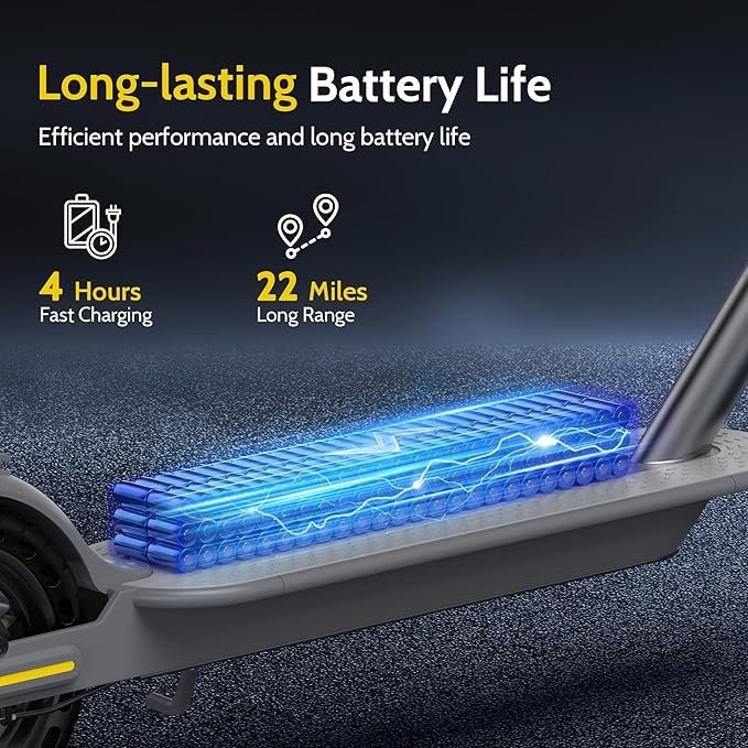 NAVIC Electric Scooter with Dual Suspension/Braking, 350W/500W Motor, 19/22 Mph,Max 22/25/27/49Miles Range, Foldable E Scooter for Adults with App