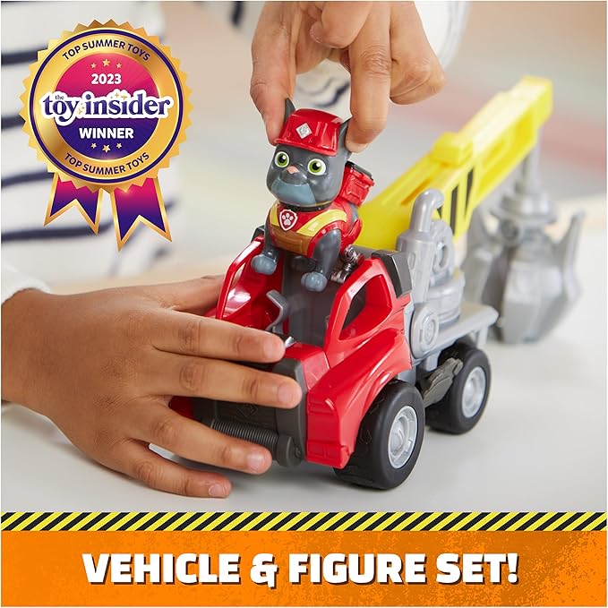 Rubble & Crew, Charger’s Crane Grabber Toy Truck with Movable Parts and a Collectible Action Figure, Kids Toys for Ages 3 and Up