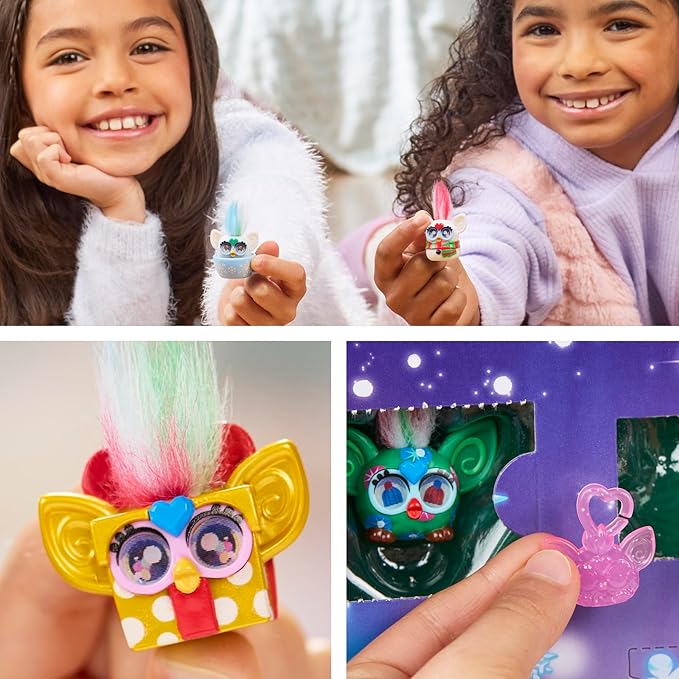 FURBY Minis Advent Calendar for Kids 6 Years and Up, 24 Days of Surprise Holiday Toys with 1-Inch Figures, Stickers & Fun Accessories