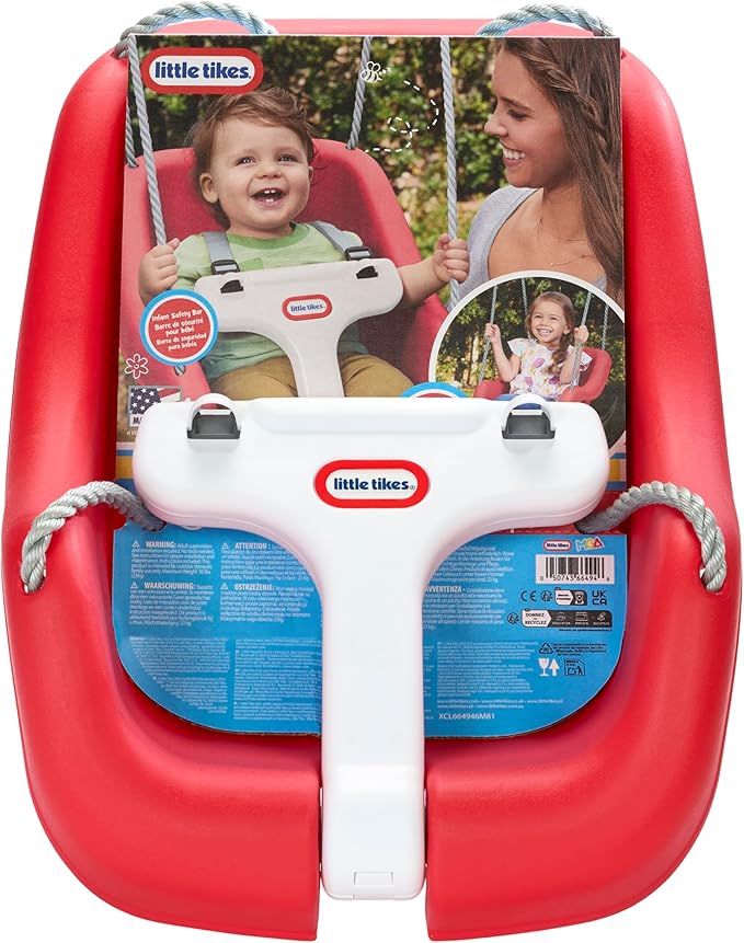 2-in-1 Snug 'n Secure Swing - Red with White Bar, Ages 9 Months to 4 Years