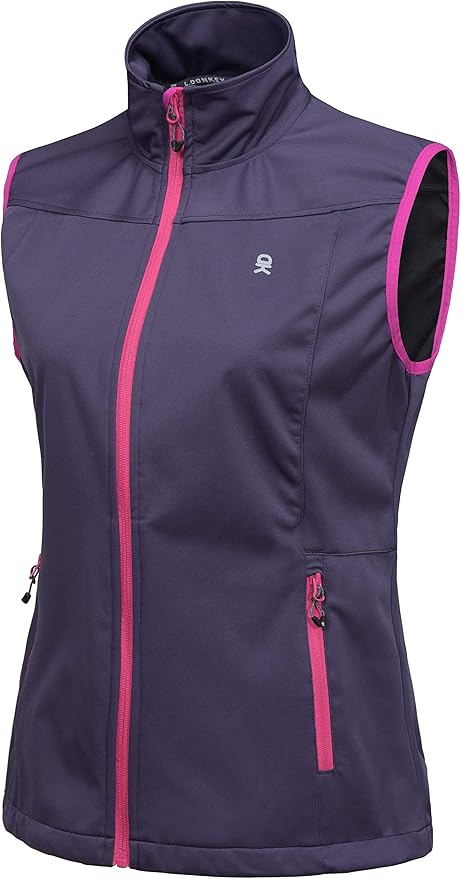 Little Donkey Andy Women's Lightweight Softshell Vest, Windproof Sleeveless Jacket for Running Hiking Travel