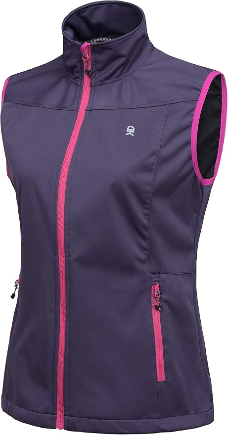 Little Donkey Andy Women's Lightweight Softshell Vest, Windproof Sleeveless Jacket for Running Hiking Travel