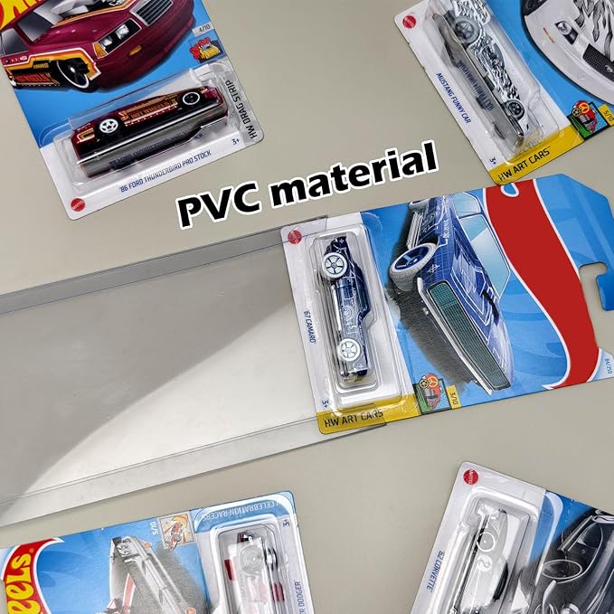 6 Pack Clear Model Car Display Case - Holds up to 60 Cars, Compatible with Hot-Wheels Packaged Diecast Blister, Toy Storage Organizer Wall Mount Display Case