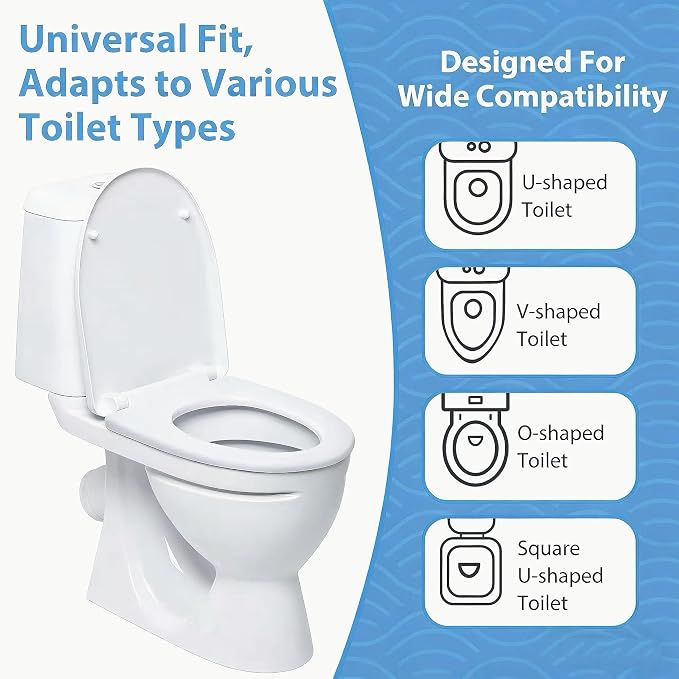 Disposable Toilet Seat Covers,1000PCS. Waterproof Non-Woven Fabric, Individually Wrapped, Portable for Travel, Hotel, Hospital, Public Toilet (White)