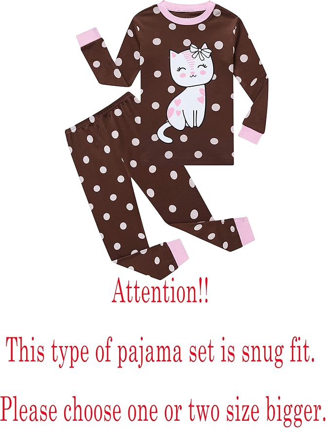 Family Feeling Kids & Toddler Girls Boys Pajamas 2 Piece Pjs Set 100% Cotton Sleepwear