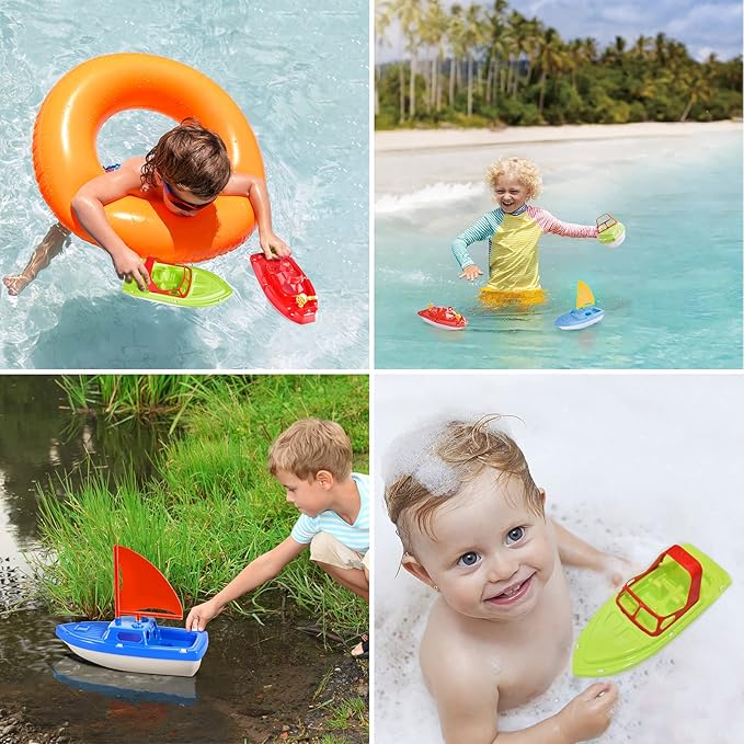 Toy Boats, 3 PCS Bath Toy Boat for Kids Explore Learn Play with Toy Boats Set Ideal for Kids Water Time