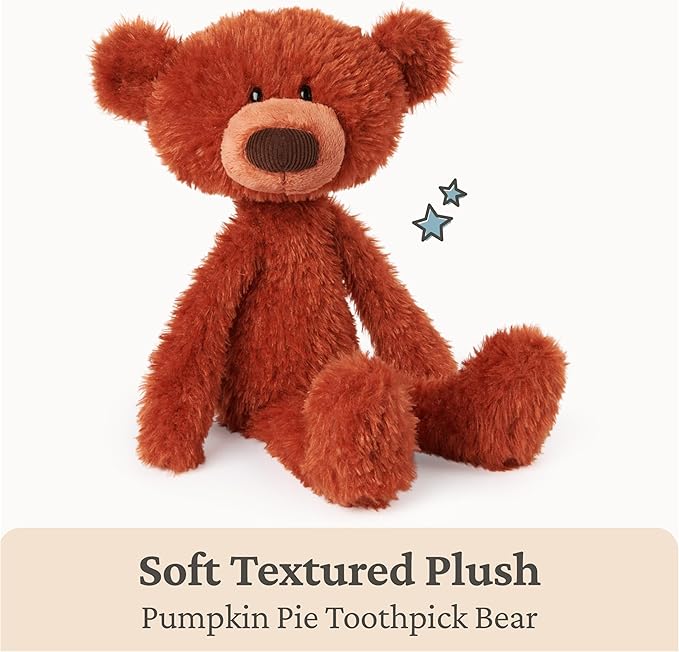 GUND Toothpick Pumpkin Pie, Teddy Bear Stuffed Animal for Ages 1 and Up, Pumpkin Orange, 15”