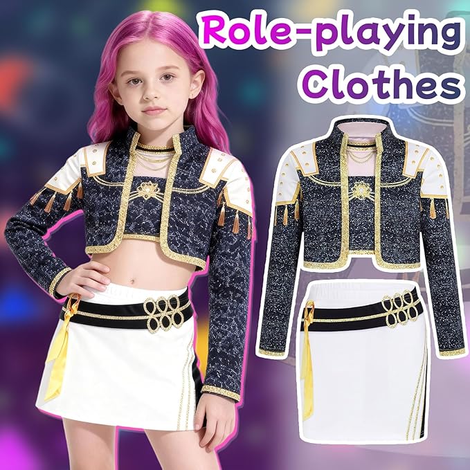 K Pop Costume Zoey Rumi Mira Outfits for Girls, Korea Idol Cosplay Cloth Birthday Gift