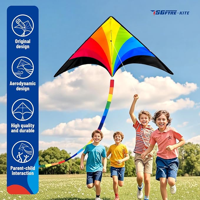 SGftre Complete Kite with Handle, Line & Accessories,Easy to Fly for Kids & Adults, Perfect for Beach, Park, Family Outdoor Activities