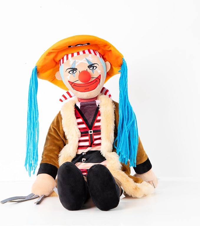 One Piece Buggy Plush Pillow Buddy - Super Soft Clown Character Pillow - Polyester Microfiber, 26 Inches