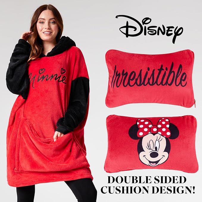 Disney Stitch Blanket Hoodie - Adults 2 in 1 Oversized Fleece Hoodie Baby Yoda Minnie Mouse - Stitch Gifts