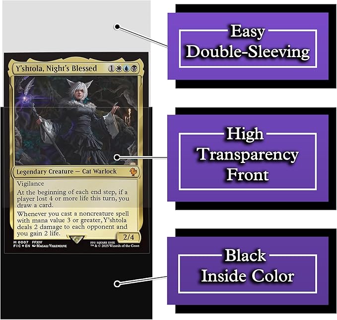 Anime Cat Warlock Card Sleeves 102 Pack – Compatible with MTG & TCGs – Perfect for Y'shtola, Night’s Blessed & Final Fantasy Commander Decks – Premium Card Game Sleeves for Magic