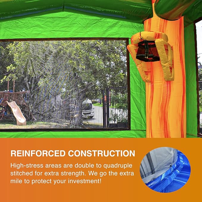 JumpOrange Amazon River Commercial Grade Bounce House for Kids and Adults (with Blower), Basketball Hoop, Outdoor Indoor, Bouncer Jumper, Birthday Party, Rental Grade, Big Inflatable