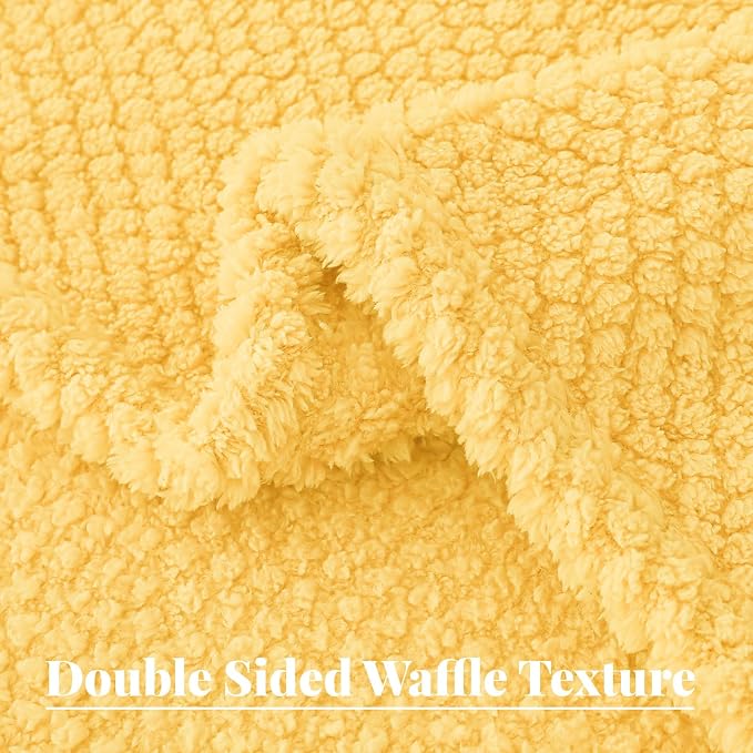 Whale Flotilla Soft Fleece Queen Size Bed Blanket, Yellow | 90x90 Inch, Suitable for Bed, Fluffy Fuzzy Jacquard Blankets for All Season, Lightweight and Cozy