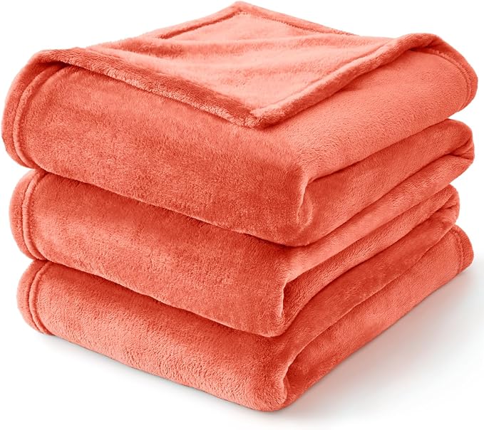 BEDELITE Fleece Blanket Soft Plush Twin Size Blanket Coral Red 60"x80" | Ultra Soft Fleece, Plush Microfiber, Lightweight Warmth, All Season Comfort, Fade Resistant, Machine Washable, Couch Sofa Bed