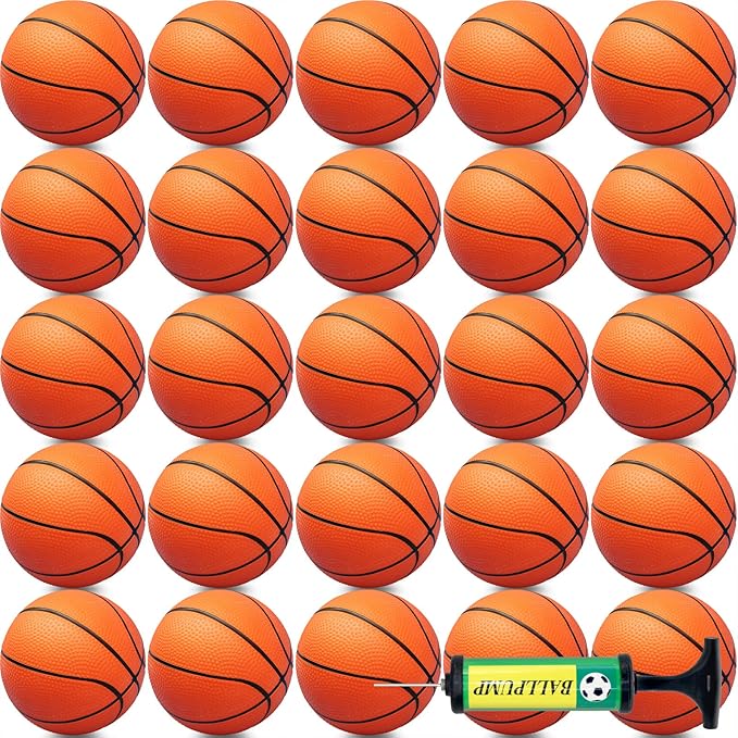 Oleitodh 40Pcs Mini Basketball Set, 6" Inch Small Basketballs with Pump for Over The Door Hoop Games, PVC Indoor Outdoor Play, Pool Beach Basketball, Party Favors, Adults Kids