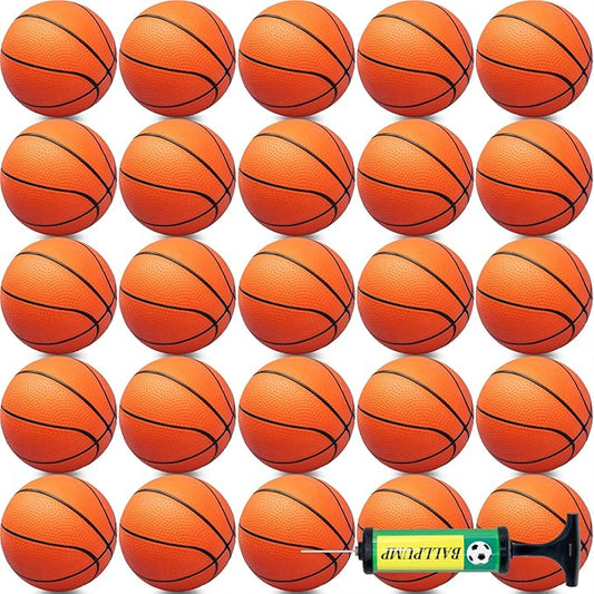Oleitodh 40Pcs Mini Basketball Set, 6" Inch Small Basketballs with Pump for Over The Door Hoop Games, PVC Indoor Outdoor Play, Pool Beach Basketball, Party Favors, Adults Kids