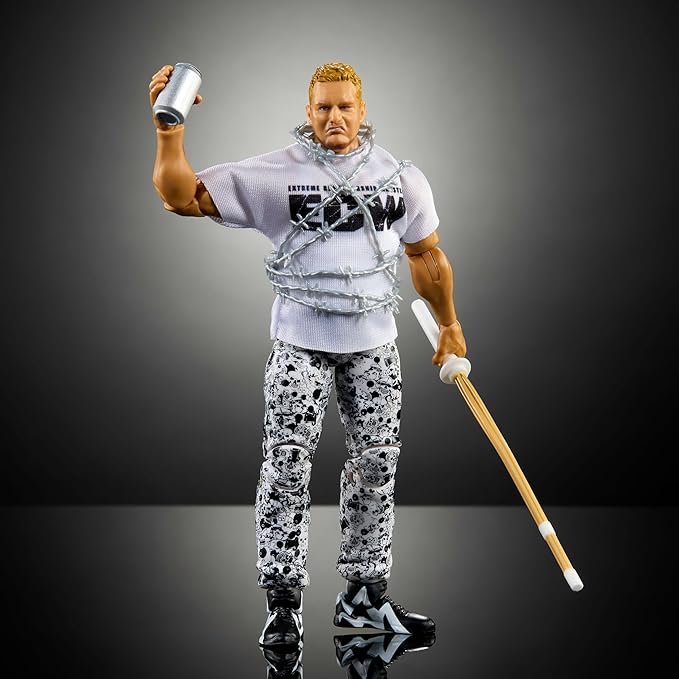 Mattel WWE Elite Action Figure & Accessories, 6-inch Collectible The Sandman with 25 Articulation Points, Life-Like Look & Swappable Hands