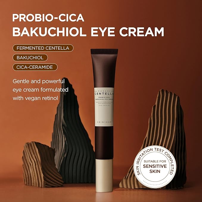 SKIN1004 Probio-Cica Bakuchiol Eye Cream Twin, Korean Under Eye Cream with Bakuchiol & Centella, Hydrating Eye Treatment for Eye Area Care, Retinol Alternative, Korean Skin Care (0.68 fl.oz * 2ea)