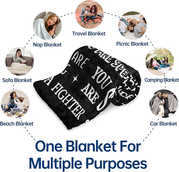 Gifts for Women or Men- Inspirational Get Well Soon Blanket | Thinking of You Gift for Grandpa Dad Brother Friend, Feel Better After Surgery Present for Sick Men, 80'' x 60''