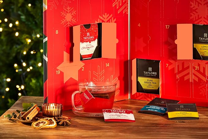 NEW Taylors of Harrogate Holiday Tea Advent Calendar 2025 Gift Set – 24 Days, 48 Tea Bags – Countdown to Christmas with Premium British Teas