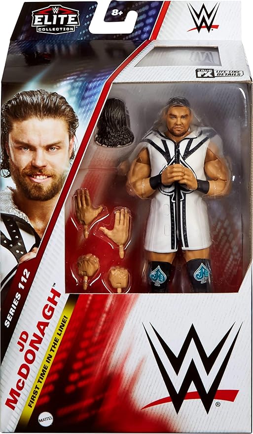 Mattel WWE Elite Action Figure & Accessories, 6-inch Collectible JD McDonagh with 25 Articulation Points, Life-Like Look & Swappable Hands