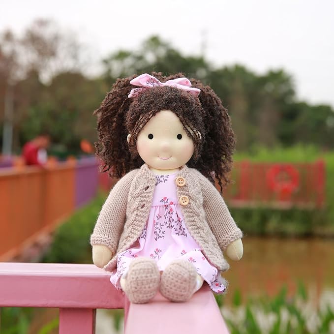 Handmade Waldorf Collect Rag Doll Birthday Present with Exquisite Box-Everly 12"