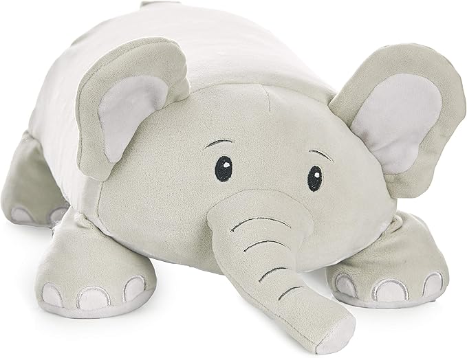 Cuddly Memory Foam Pillow Plush with Belly Pocket, Kids Pillow for Hugging Sleeping & Storing Diary, 15” Stuffed Animal & Journal Set - Piper The Elephant