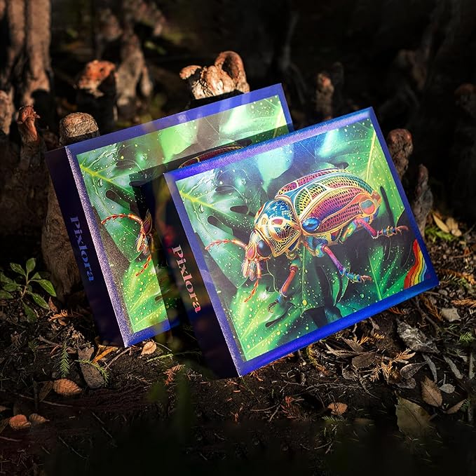 Unique Jigsaw Puzzles 1000 Pieces for Adults, Laser Rainbow Reflection Unique Puzzles, Cool Puzzles for Adult in Game Night, Beetle Theme, Unique Gifts for Puzzle Lovers