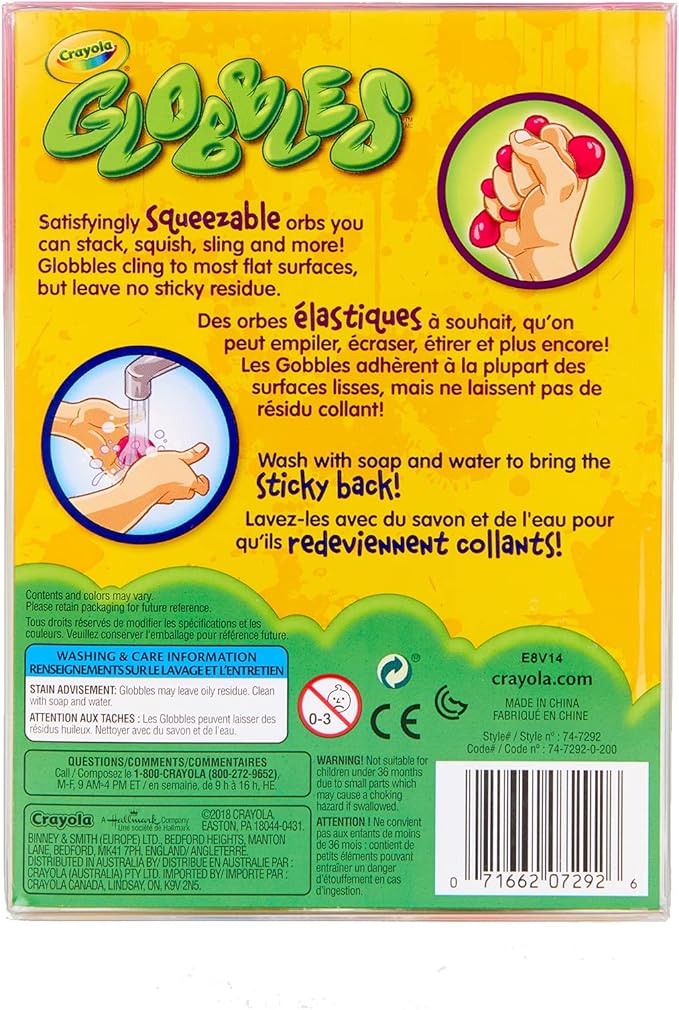 Crayola Globbles Squish Toys (16ct), Sticky Stress Ball for Kids & Adults, Calming Sensory Fidget Toys for Classrooms, Stress Relief Fidget Balls, Back to School Gift