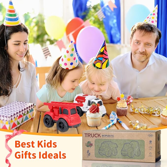 Toddler Toy Cars for 2 3 Year Old Boy, 3 in 1 Police Car Firetruck Toys and Ambulance for Toddlers, BPA Free, Phthalates Free, PVC, Outdoor Toys for Toddlers 2-4, Easter Birthday Gifts for Kids