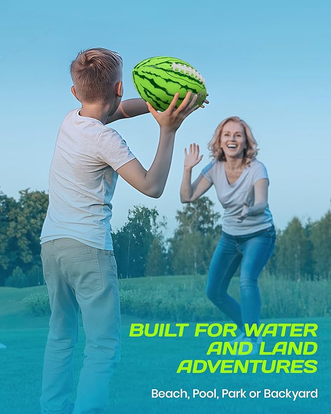 Watermelon Ball Pool Water Beach Football (9 Inch) - Durable Waterproof Football with Strong Grip for Kids, Teens, Adults and Family, Fun for Pool, Beach, Lake & Outdoor Play, Swimming Pool Toys Games