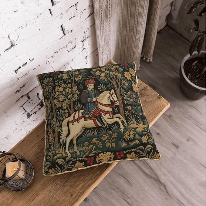 Vintage Tapestry Horse Velvet Pillow Covers 20x20 Inch Boho Retro Abstract Forest Throw Pillows for Couch Cushion Covers Pillowcase Boho Animal Farmhouse Pillow Cases for Sofa Bed Bedroom