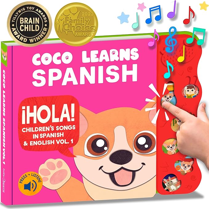 Bundle Deal, Spanish Toys for Toddlers 1-3, Spanish Baby Books, Bilingual Children’s Book, Baby Books 0-6 Months in Spanish, Libros En Español para Niños, Baby Musical Toys