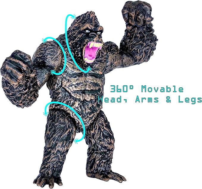 TwCare Set of 2 Monster Figure King of The Monsters vs King Kong Toys, Movable Joints Action Movie Series Soft Vinyl Toy Figures, Travel Bag