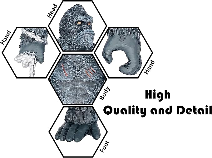 TwCare Giant King Kong vs Godzilla Action Figure 11.3" Fight Mode Gorilla Ape Solid Wild Movie Series, Travel Bag
